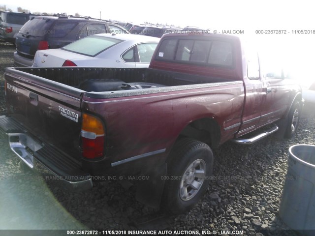 5TESN92N7YZ702769 - 2000 TOYOTA TACOMA XTRACAB PRERUNNER RED photo 4