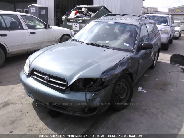 4S3BH635317309580 - 2001 SUBARU LEGACY L GREEN photo 2