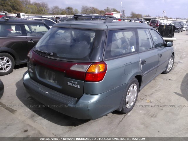 4S3BH635317309580 - 2001 SUBARU LEGACY L GREEN photo 4