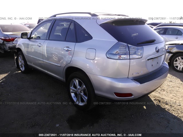 JTJHW31U282855879 - 2008 LEXUS RX 400H SILVER photo 3