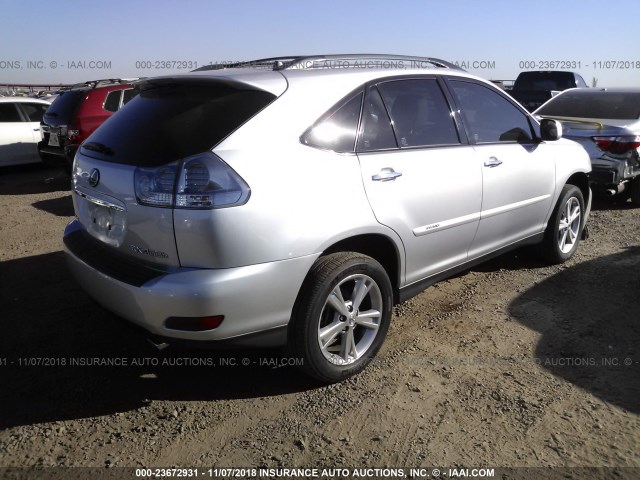 JTJHW31U282855879 - 2008 LEXUS RX 400H SILVER photo 4