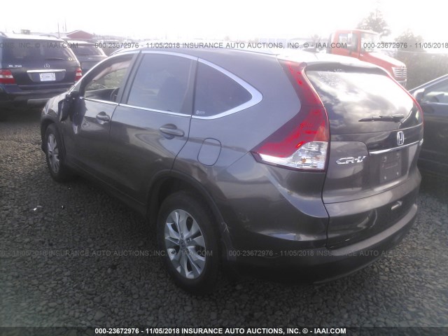 5J6RM4H70CL013283 - 2012 HONDA CR-V EXL Dark Brown photo 3