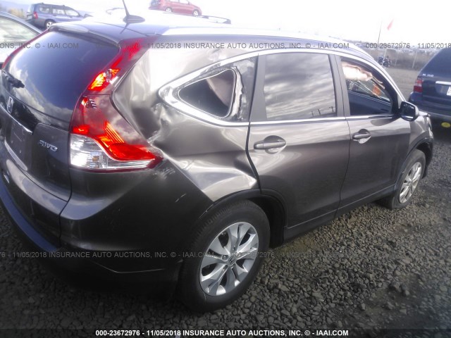 5J6RM4H70CL013283 - 2012 HONDA CR-V EXL Dark Brown photo 4