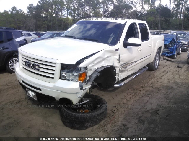 3GTP2VE73CG215643 - 2012 GMC SIERRA K1500 SLE WHITE photo 2