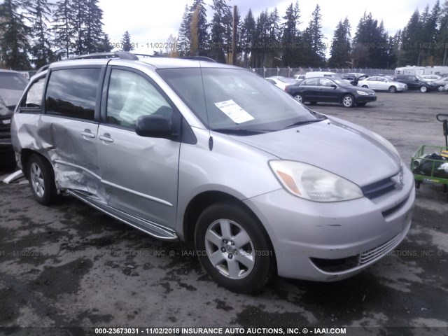 5TDZA23C24S152001 - 2004 TOYOTA SIENNA CE/LE SILVER photo 1