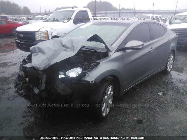 KMHDH4AE9BU100374 - 2011 HYUNDAI ELANTRA GLS/LIMITED GRAY photo 2