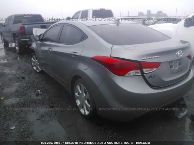 KMHDH4AE9BU100374 - 2011 HYUNDAI ELANTRA GLS/LIMITED GRAY photo 3