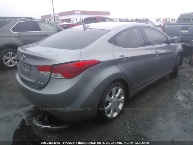 KMHDH4AE9BU100374 - 2011 HYUNDAI ELANTRA GLS/LIMITED GRAY photo 4