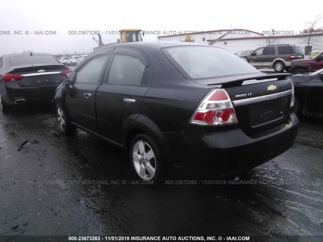 KL1TG56688B032865 - 2008 CHEVROLET AVEO LT BLACK photo 3