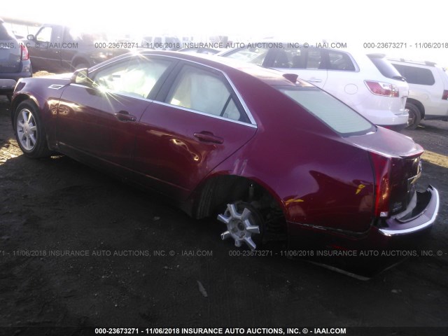1G6DT57V090144154 - 2009 CADILLAC CTS HI FEATURE V6 RED photo 3