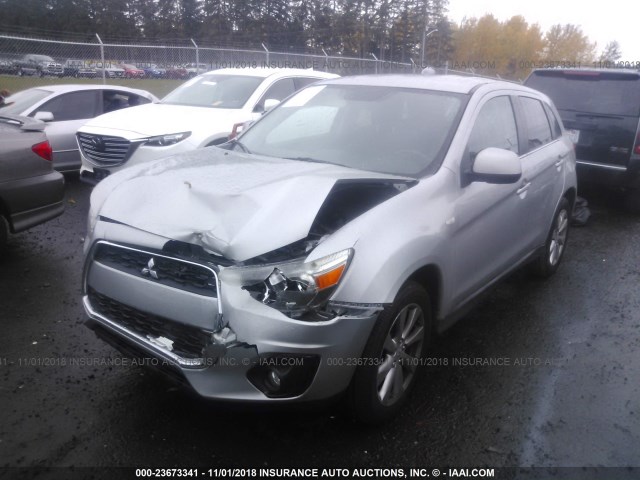 4A4AP4AU4FE024749 - 2015 MITSUBISHI OUTLANDER SPORT SE/GT SILVER photo 2