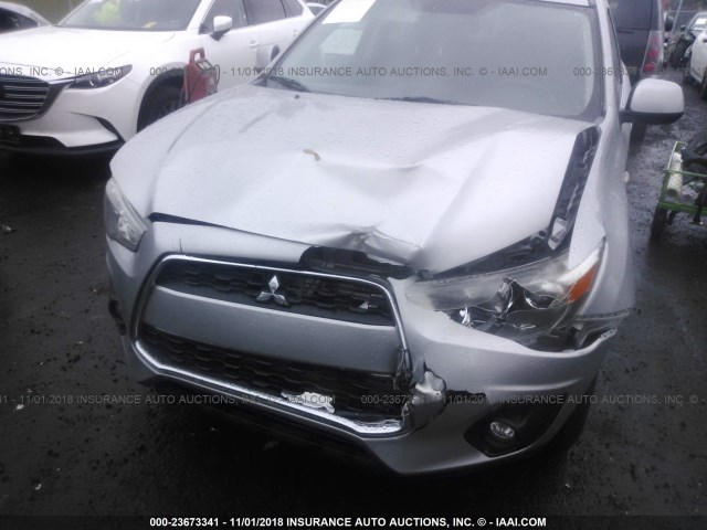 4A4AP4AU4FE024749 - 2015 MITSUBISHI OUTLANDER SPORT SE/GT SILVER photo 6