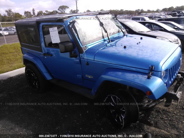 1C4GJWBG0FL538892 - 2015 JEEP WRANGLER SAHARA Dark Blue photo 1