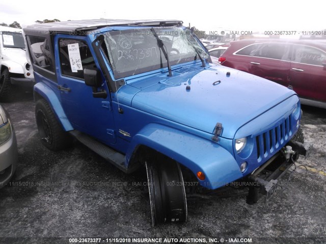 1C4GJWBG0FL538892 - 2015 JEEP WRANGLER SAHARA Dark Blue photo 6