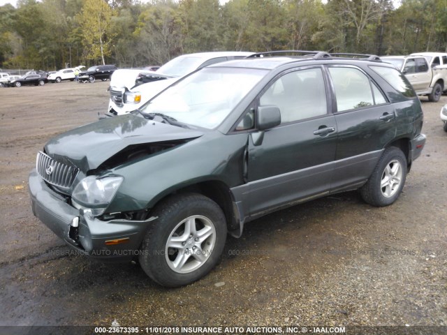 JT6GF10U7Y0053142 - 2000 LEXUS RX 300 GREEN photo 2