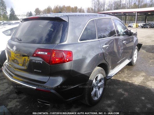 2HNYD2H68BH533668 - 2011 ACURA MDX TECHNOLOGY GRAY photo 4