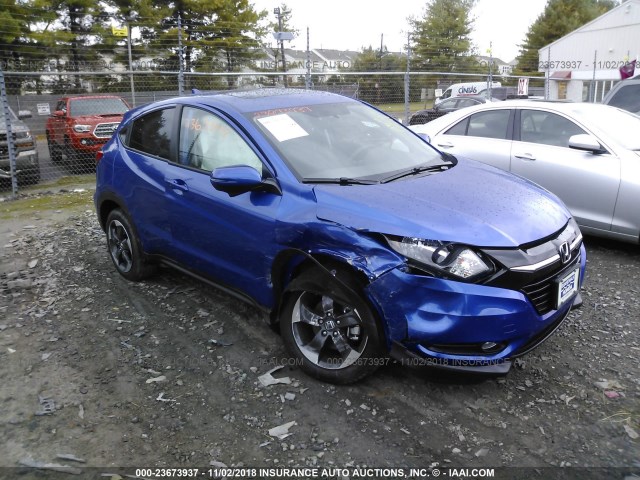 3CZRU6H54JM715421 - 2018 HONDA HR-V EX BLUE photo 1