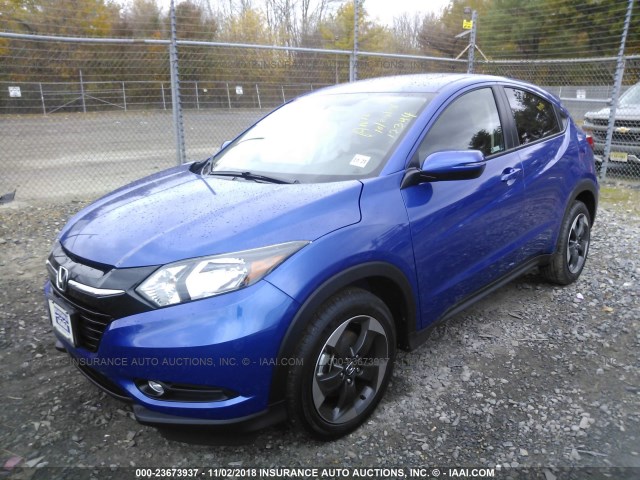 3CZRU6H54JM715421 - 2018 HONDA HR-V EX BLUE photo 2