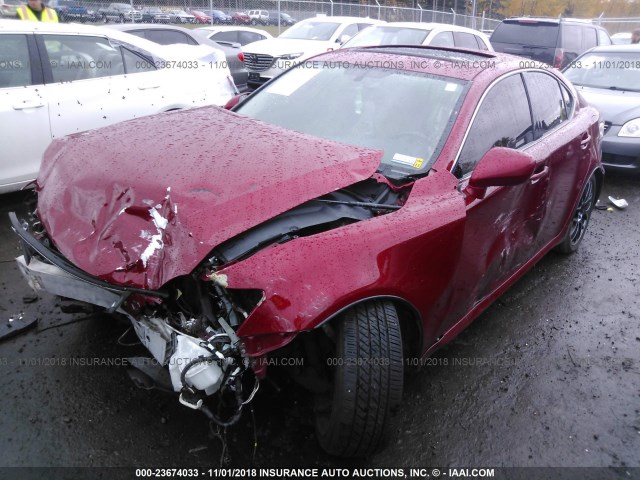 JTHBK262172038776 - 2007 LEXUS IS 250 RED photo 2