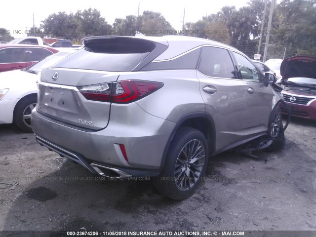 2T2BZMCA4JC141988 - 2018 LEXUS RX 350/BASE/F SPORT GRAY photo 4