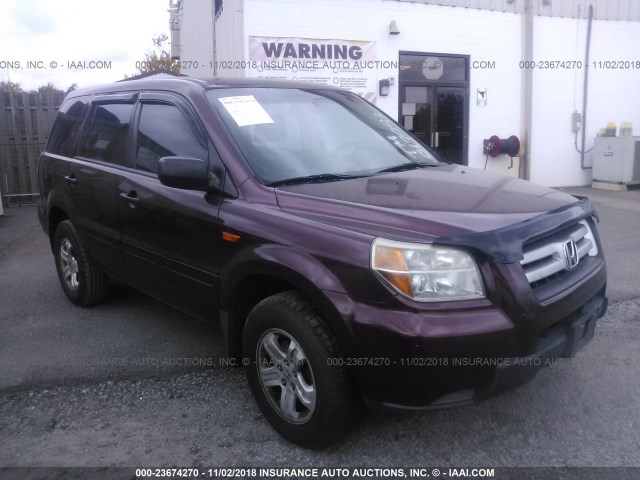 5FNYF28147B017003 - 2007 HONDA PILOT LX BURGUNDY photo 1