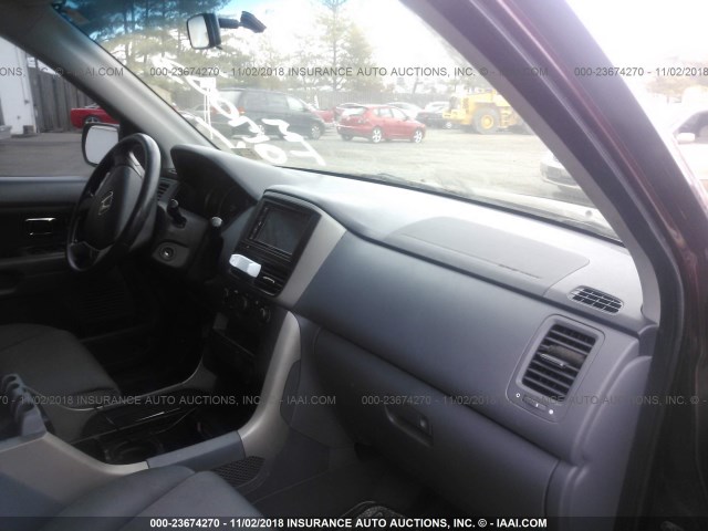 5FNYF28147B017003 - 2007 HONDA PILOT LX BURGUNDY photo 5