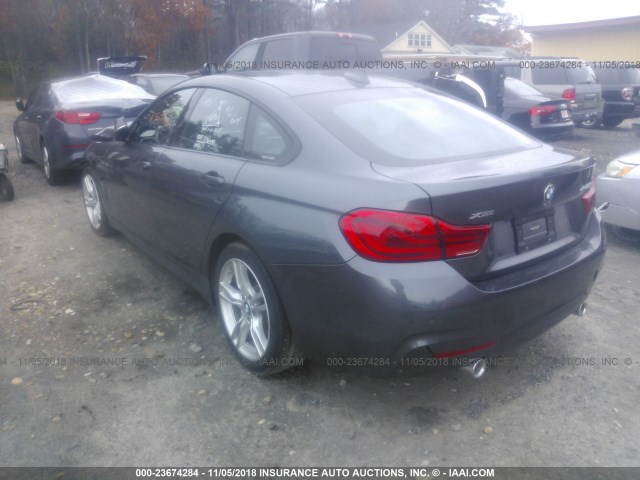 WBA4J7C57KBM74580 - 2019 BMW 440XI GRAN COUPE GRAY photo 3