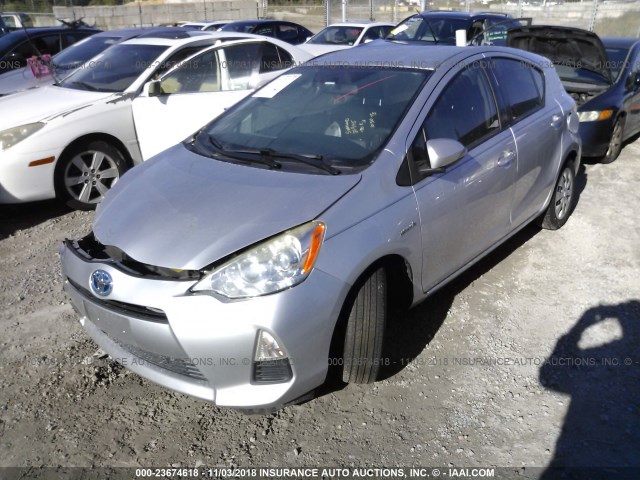 JTDKDTB31C1519093 - 2012 TOYOTA PRIUS C GRAY photo 2