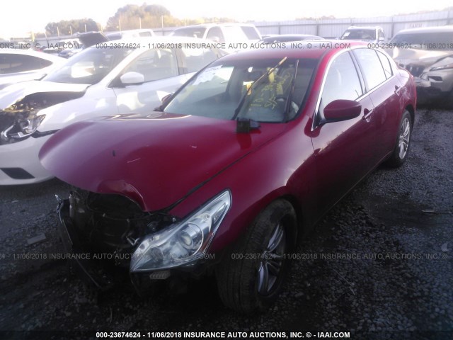 JN1CV6AP4AM408494 - 2010 INFINITI G37 SPORT RED photo 2