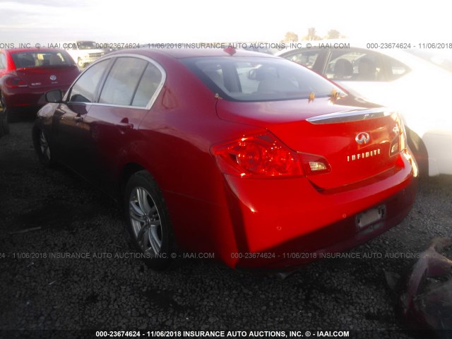 JN1CV6AP4AM408494 - 2010 INFINITI G37 SPORT RED photo 3