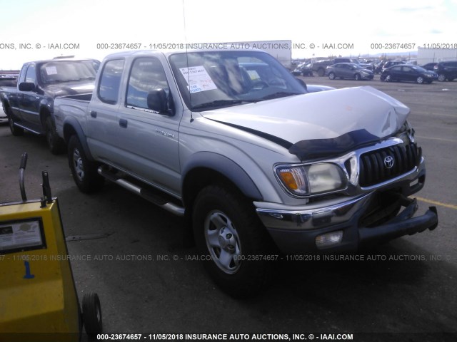 5TEHN72N52Z084809 - 2002 TOYOTA TACOMA DOUBLE CAB SILVER photo 1