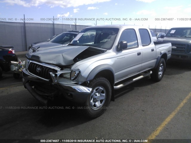 5TEHN72N52Z084809 - 2002 TOYOTA TACOMA DOUBLE CAB SILVER photo 2