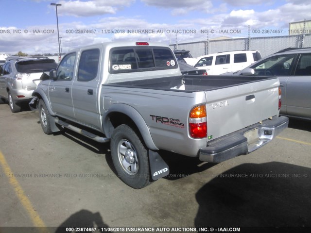 5TEHN72N52Z084809 - 2002 TOYOTA TACOMA DOUBLE CAB SILVER photo 3