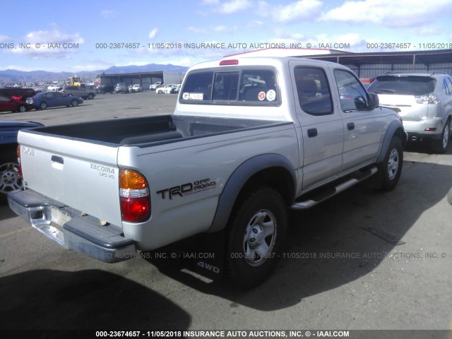 5TEHN72N52Z084809 - 2002 TOYOTA TACOMA DOUBLE CAB SILVER photo 4