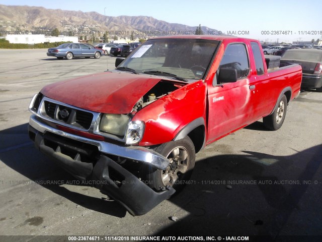 1N6DD26S4WC386310 - 1998 NISSAN FRONTIER KING CAB XE/KING CAB SE RED photo 2