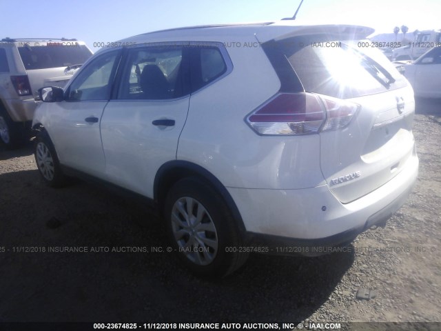 5N1AT2MV1GC795478 - 2016 NISSAN ROGUE S/SL/SV WHITE photo 3