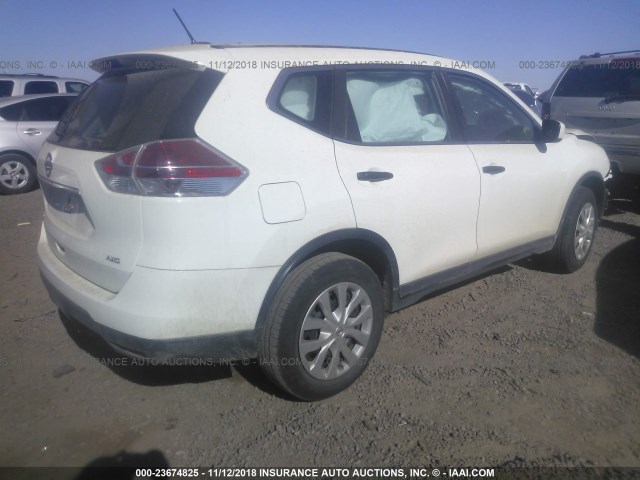 5N1AT2MV1GC795478 - 2016 NISSAN ROGUE S/SL/SV WHITE photo 4