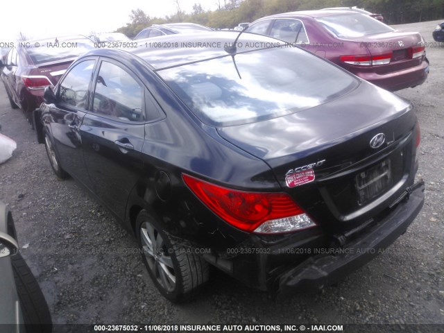 KMHCU4AE3CU251803 - 2012 HYUNDAI ACCENT GLS/GS/SE BLACK photo 3