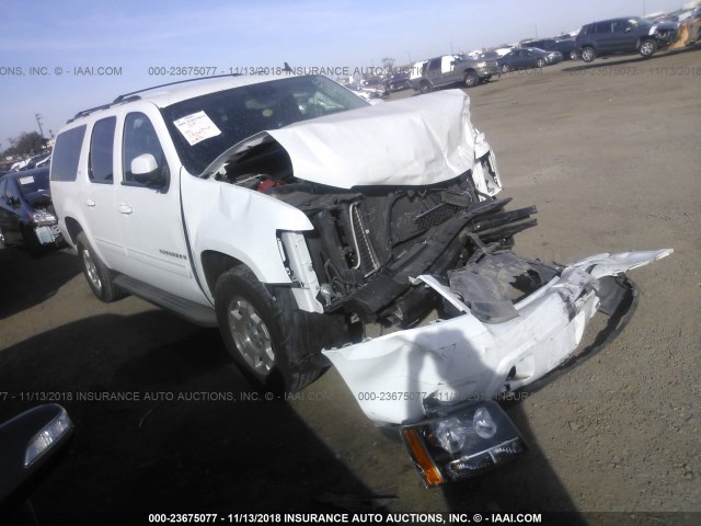 1GNSCJE04DR355518 - 2013 CHEVROLET SUBURBAN C1500 LT WHITE photo 1