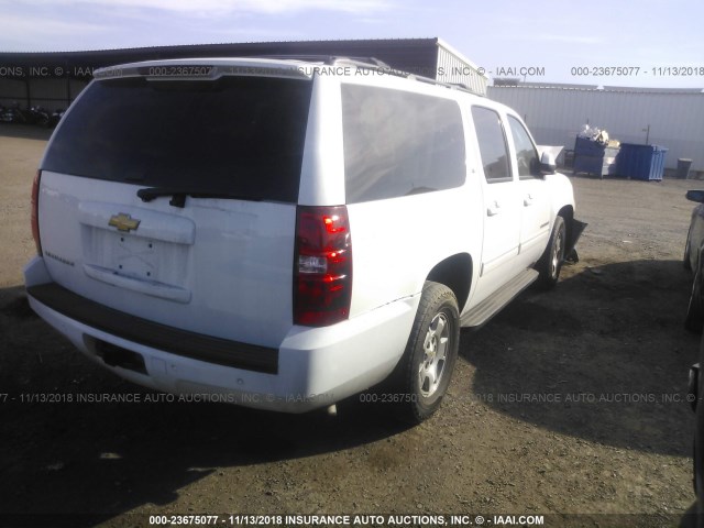 1GNSCJE04DR355518 - 2013 CHEVROLET SUBURBAN C1500 LT WHITE photo 4