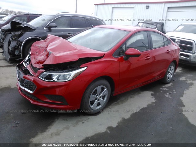 1G1BB5SMXH7240765 - 2017 CHEVROLET CRUZE LS RED photo 2