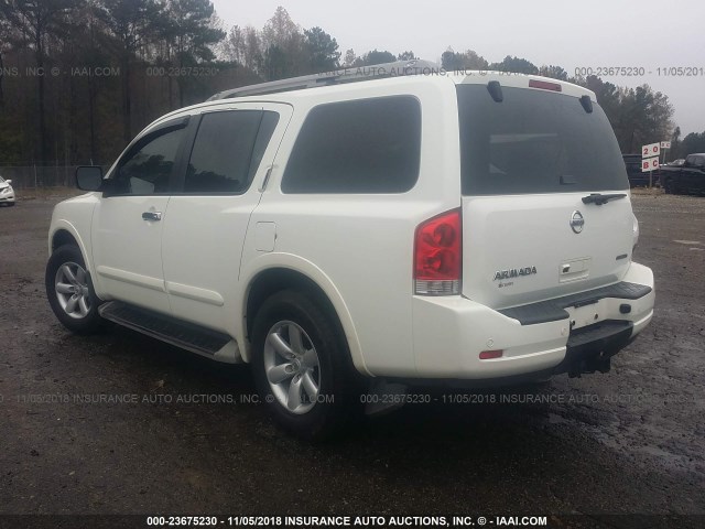 5N1BA0ND2DN610505 - 2013 NISSAN ARMADA SV/SL/PLATINUM WHITE photo 3