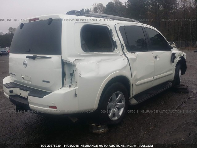 5N1BA0ND2DN610505 - 2013 NISSAN ARMADA SV/SL/PLATINUM WHITE photo 4