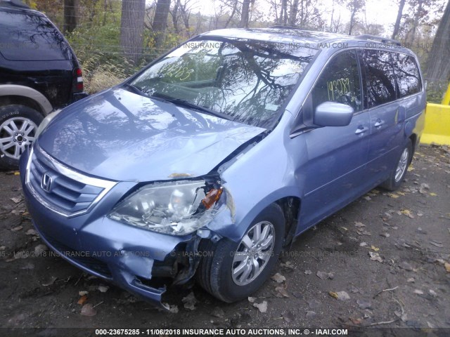 5FNRL38648B032844 - 2008 HONDA ODYSSEY EXL Light Blue photo 2