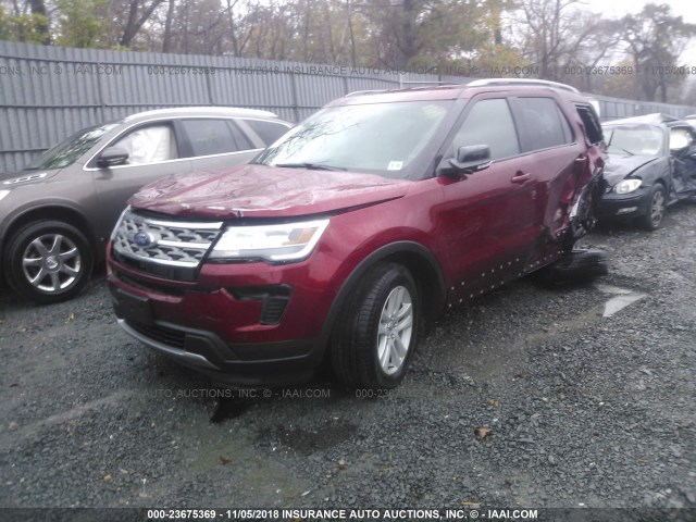 1FM5K8D89JGB50398 - 2018 FORD EXPLORER XLT RED photo 2