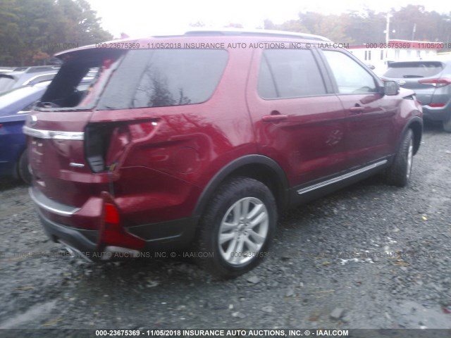 1FM5K8D89JGB50398 - 2018 FORD EXPLORER XLT RED photo 4