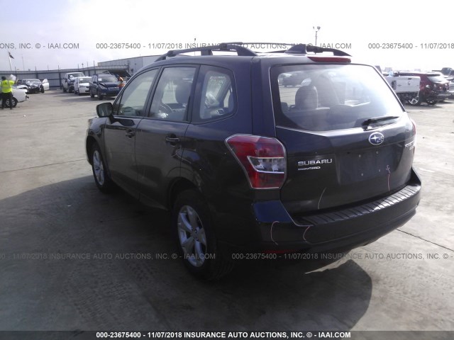 JF2SJABC0GH408174 - 2016 SUBARU FORESTER 2.5I GRAY photo 3