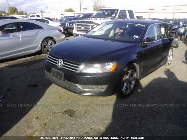 1VWBS7A30EC045883 - 2014 VOLKSWAGEN PASSAT SE BLACK photo 2