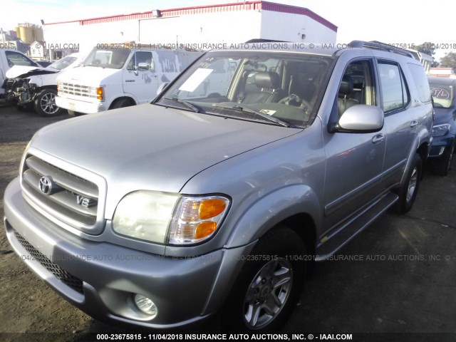 5TDZT34A43S153307 - 2003 TOYOTA SEQUOIA SR5 SILVER photo 2