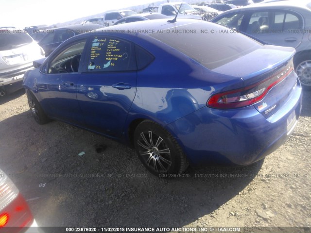 1C3CDFBB9ED768521 - 2014 DODGE DART SXT BLUE photo 3